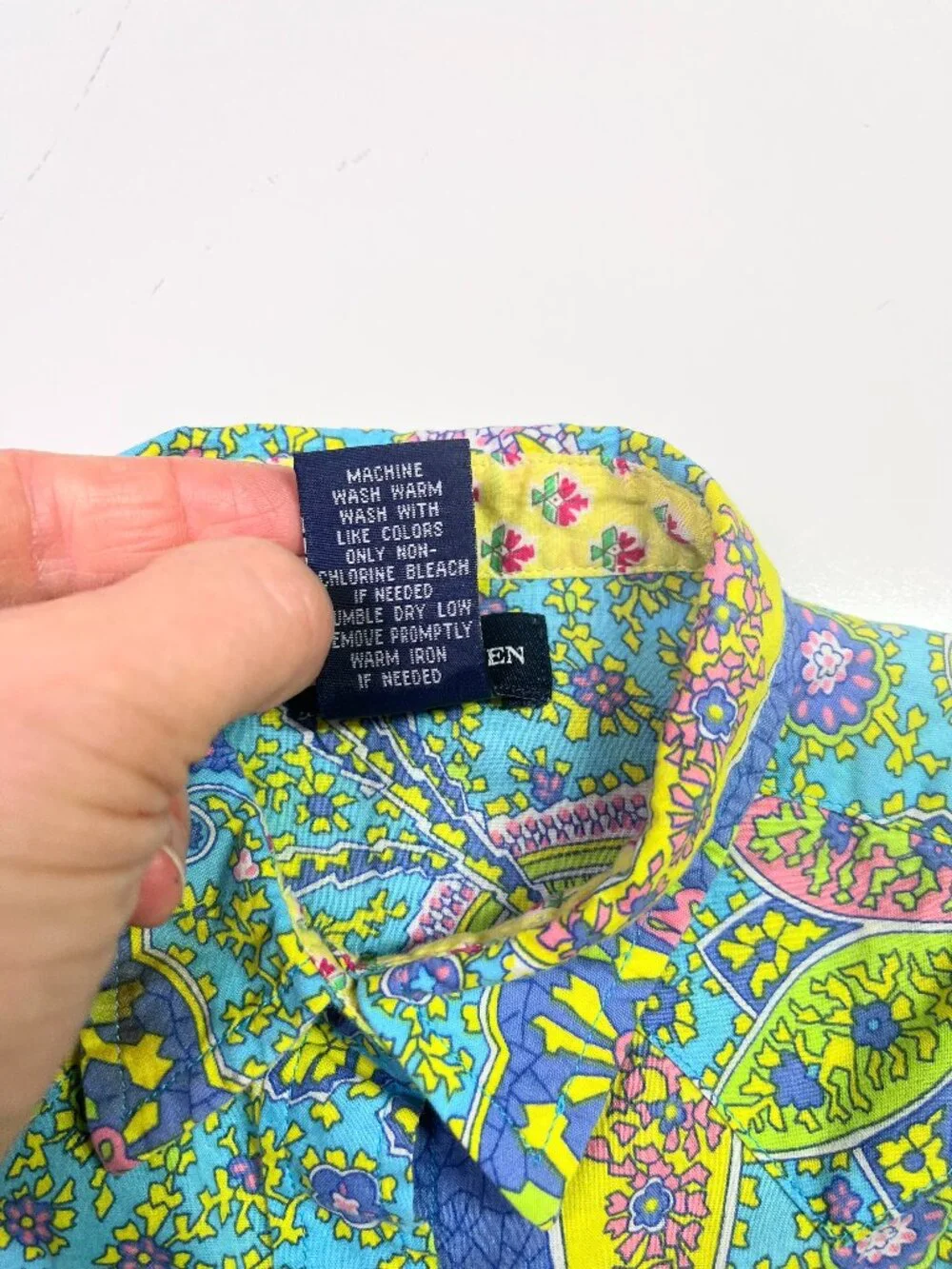 Ralph Lauren Girl's Size 4 / 4T Paisley Pearl Snap Shirt Cotton Long Sleeve